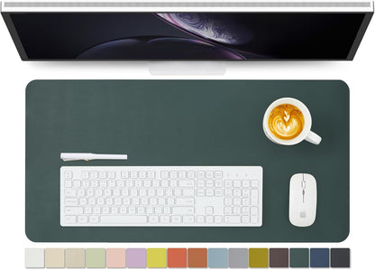HOMIEAZICOZI Leather Desk Mat - Non-Slip PU Desk Pad for Office and Home - Desk Organization and Accessories - Ideal for Large Mouse Pad and Desk Mats on Top of Desks (Black,36''x 17'') (DPD-B-L)
