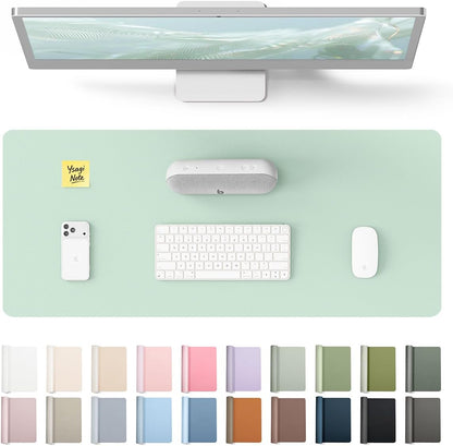 YSAGi Leather Desk Pad Protector, Large Mouse Pad, Non-Slip PU Leather Desk Blotter, Waterproof Writing Pad for Office and Home (31.5" x 15.8", Eggshell) - Colors B