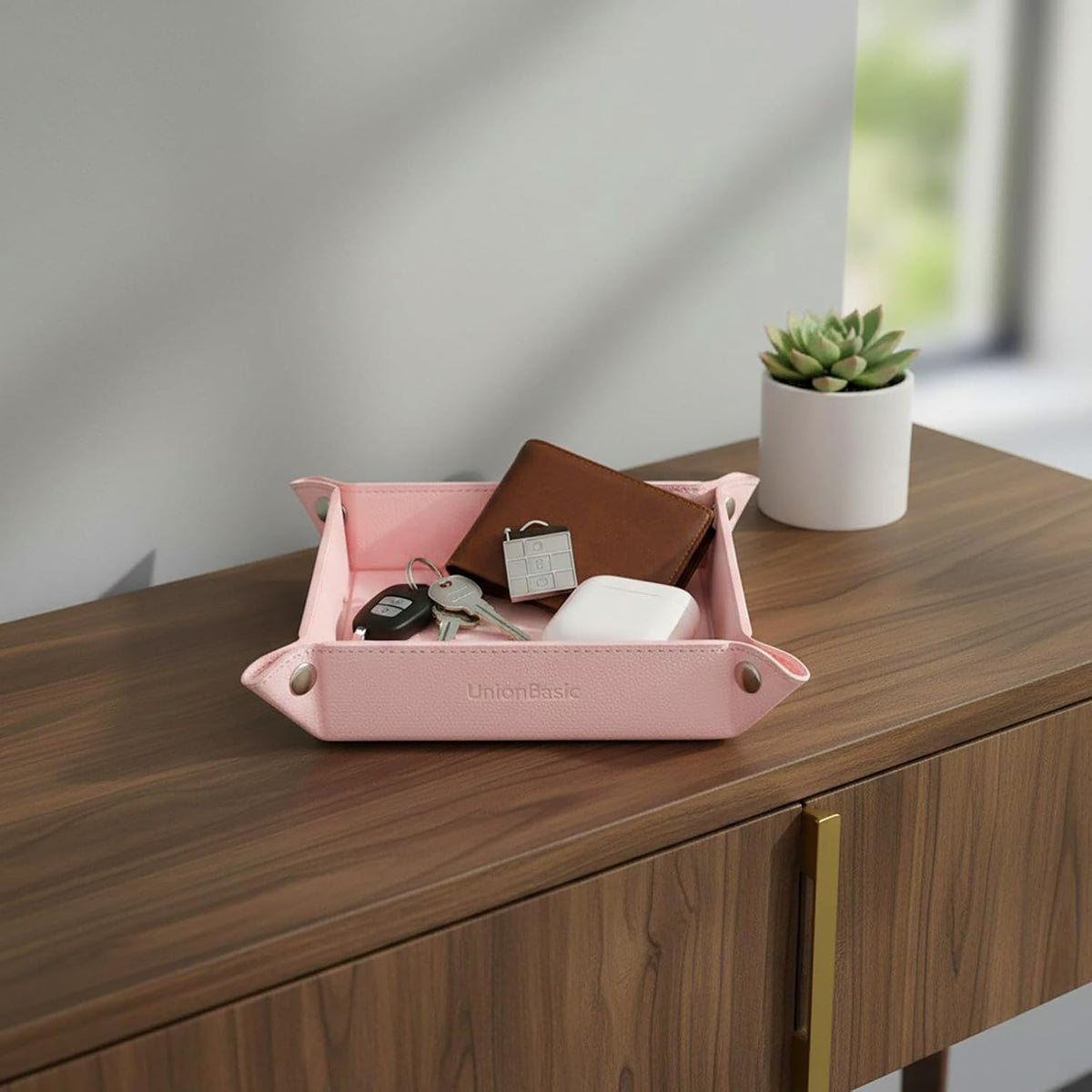 Small Valet Tray, Jewelry Tray for Rings Watches Earrings, Entryway Catchall Caddy for Coins Keys Change, Nightstand Bedside Valet Holder, Trays for Electronic Gadgets, Beige - Colors A
