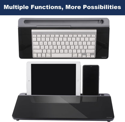 TSJ OFFICE Desktop Whiteboard Dry-Erase-Board - Computer Keyboard Stand White Board Surface Pad with Drawer, Desk Organizers with Accessories for Office, Home, School Supplies - Black