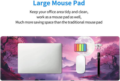 Japanese Mouse Pad, Large Japanese Desk Mat, XL Anime Gaming Keyboard Mat, Non-Slip Rubber Base, Big Extended Desk Protector for Home Office, 31.5”x11.8”