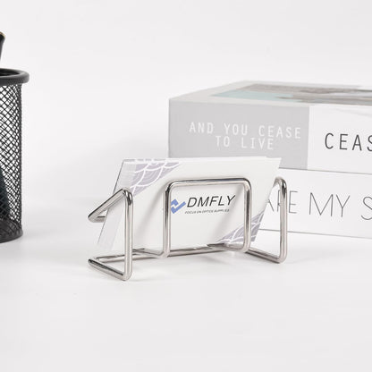 Metal Business Card Holder for Desk, Cute Card Display Stand, Compatible with Various Countertops, Gold