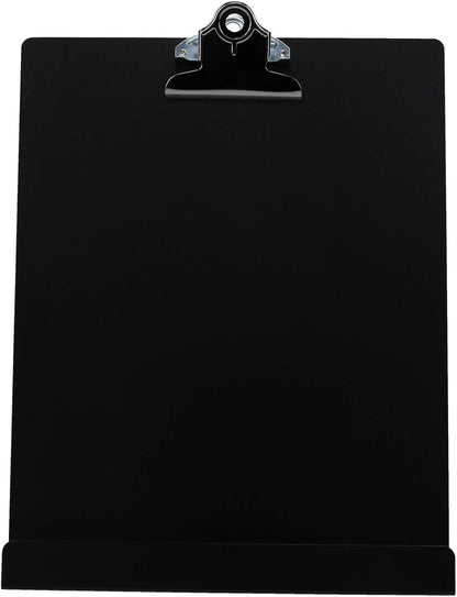 Saunders Free Standing Clipboard & Tablet Stand - Durable Black Recycled Aluminum Desktop Document Holder for Office, Teachers & Students - 1" Clip Holds 8.5x11 Letter Size Sheets, Lightweight