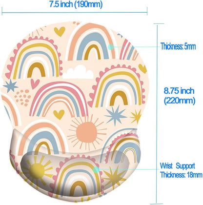 Wrist Support Mouse Pad Anti Slip Rubber Wrist Rest Mousepad 9in X 8in Small Desktop Notebook Mouse Mat for Working and Gaming (M-Pink Floral)
