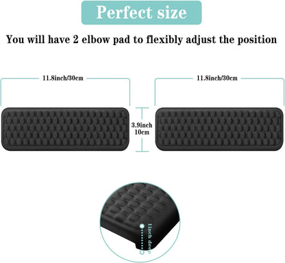L-Shaped Desk Elbow Pad for Desk, 2-Piece Memory Foam Elbow Pads with Non-Slip, Ergonomic Desk Edge Cushion, Wrist Support Arm Rest for Office and Gaming (11.8 * 3.9 inch)