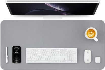 HOMIEAZICOZI Leather Desk Mat - Non-Slip PU Desk Pad for Office and Home - Desk Organization and Accessories - Ideal for Large Mouse Pad and Desk Mats on Top of Desks (Black,36''x 17'') (DPD-B-L)