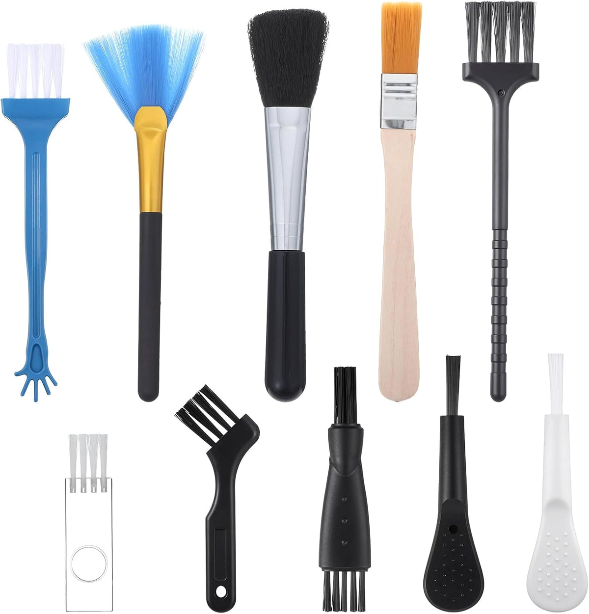 Bewudy 10 PCS Mini Keyboard Cleaning Brushes Kit, Anti-Static Electronic Dust Cleaning Brushes with PP Bristles, for Computer Keyboard, Motherboard, Camera, Small Space