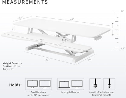 Black 32 in Standing Desk Converter, DESK-V000K