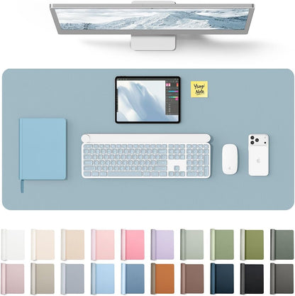 YSAGi Leather Desk Pad Protector, Large Mouse Pad, Non-Slip PU Leather Desk Blotter, Waterproof Writing Pad for Office and Home (31.5" x 15.8", Eggshell) - Colors B