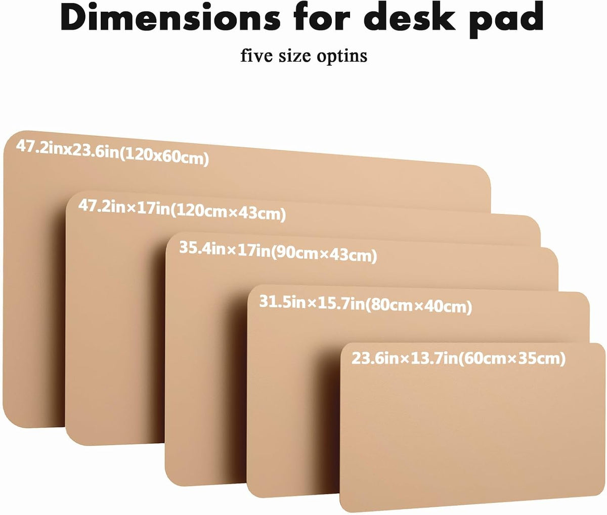 Double-Sided Desk Pad, 31.5"x15.7"Leather Desk Mat, Eco Cork Desk Pad Protector,Large Mouse Pad,Waterproof Desk Blotter for Office/Home(Coffee)