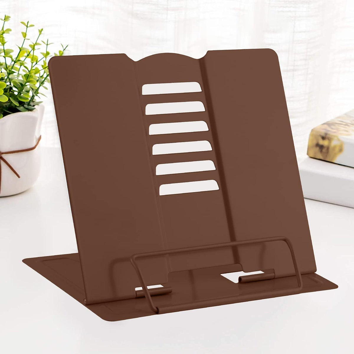 MSDADA Desk Book Stand Metal Reading Rest Book Holder Adjustable