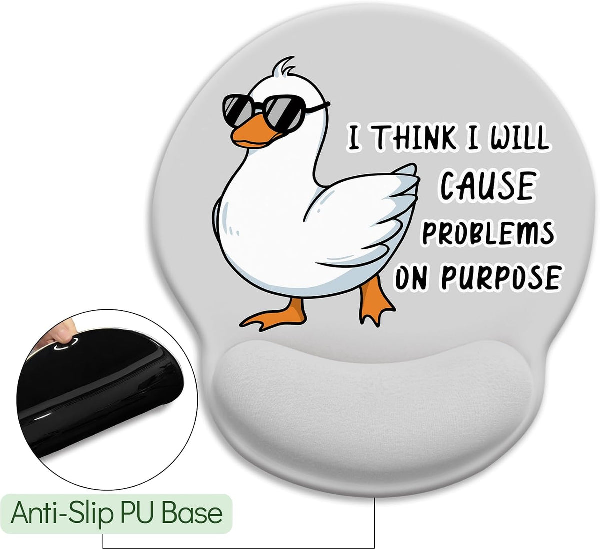 LIMKRIAN Cat Ergonomic Mouse Pad with Wrist Rest, Gaming Mouse Pad with Wrist Support, Funny Mouse Pads for Desk, Computer Mousepad with Non-Slip Pain Relief PU Base, Cute Office Desk Accessories - Colors B