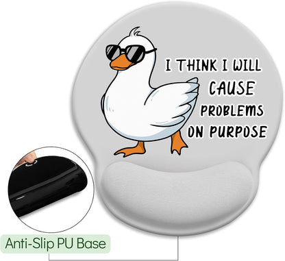 LIMKRIAN Cat Ergonomic Mouse Pad with Wrist Rest, Gaming Mouse Pad with Wrist Support, Funny Mouse Pads for Desk, Computer Mousepad with Non-Slip Pain Relief PU Base, Cute Office Desk Accessories - Colors B