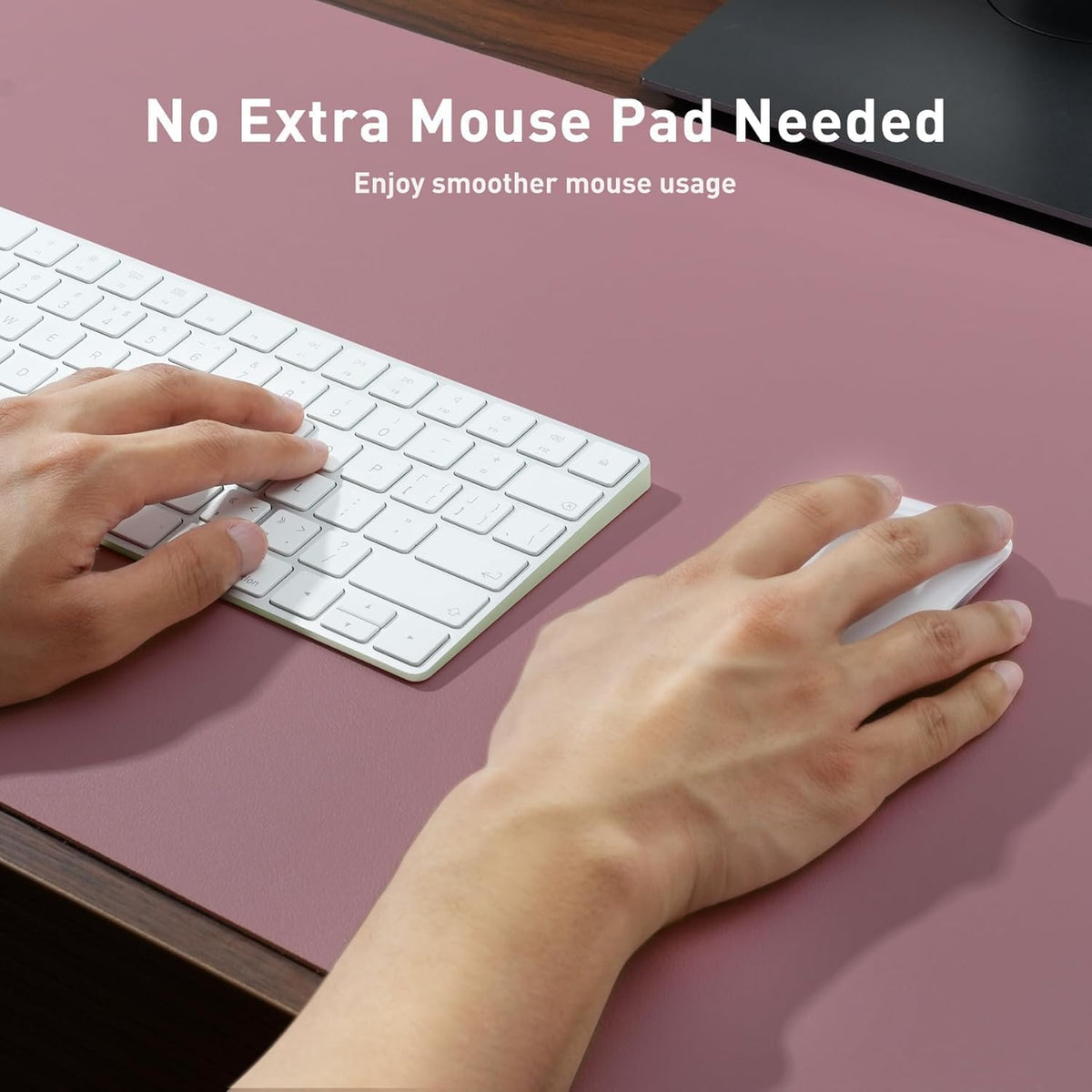Bloss Leather Desk Pad and Keyboard Wrist Rest, Large Mouse Pad + Keyboard Pad+Mouse Wrist Support, Non-Slip Desk Mat Protector for Office, Home(31.5×15.7 Inches,Beige) - Colors A