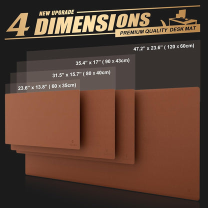 K KNODEL Large Office Leather Desk Mat, Mouse and Keyboard Pad, Computer and Laptop Mat, Desktop Protector and Cover, Writing Pad and Blotter (31.5"x15.7", Black)