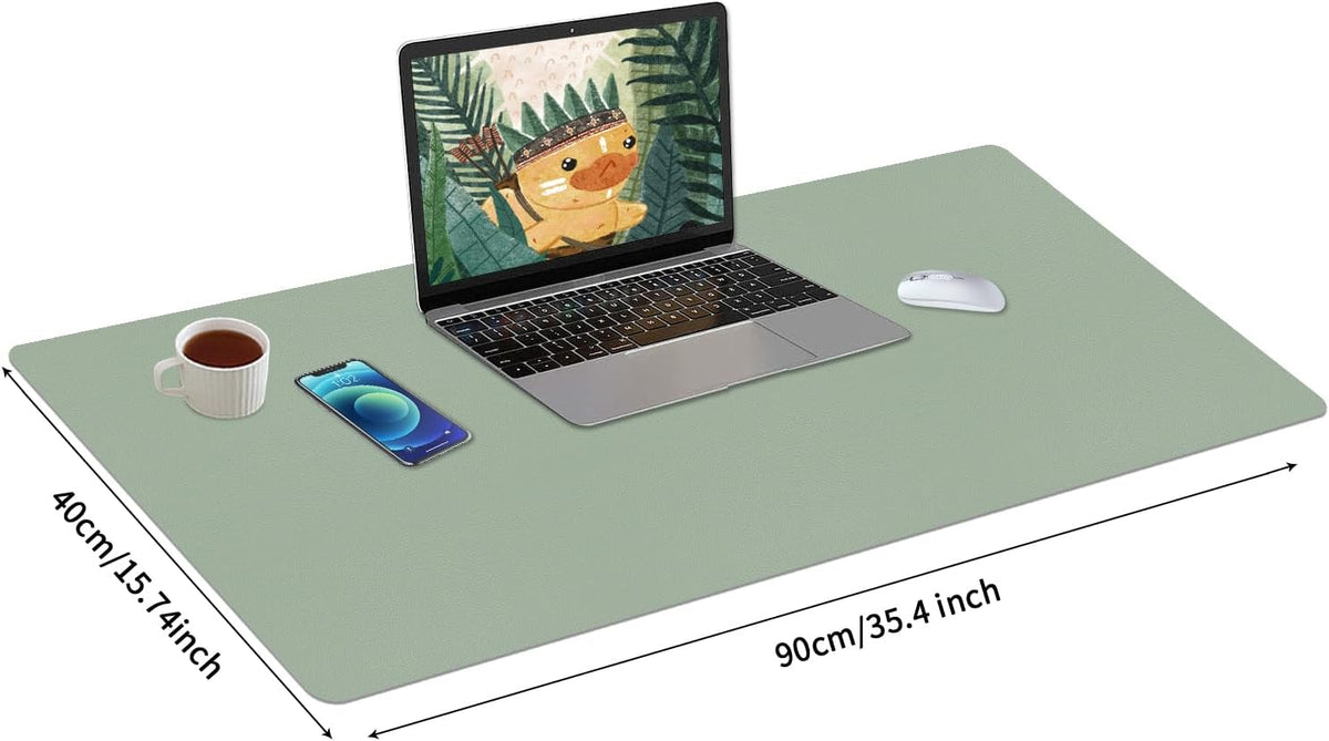 Bloss Leather Desk Pad and Keyboard Wrist Rest, Large Mouse Pad + Keyboard Pad+Mouse Wrist Support, Non-Slip Desk Mat Protector for Office, Home(31.5×15.7 Inches,Beige) - Colors A