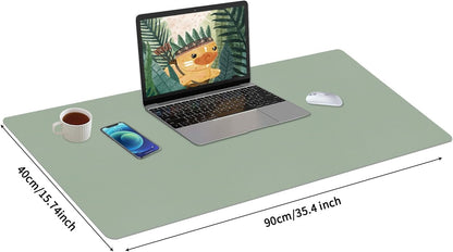 Bloss Leather Desk Pad and Keyboard Wrist Rest, Large Mouse Pad + Keyboard Pad+Mouse Wrist Support, Non-Slip Desk Mat Protector for Office, Home(31.5×15.7 Inches,Beige) - Colors A