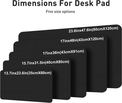 Aothia Leather Office Desk Pad Protector, Non-Slip PU Leather Desk Blotter, Waterproof Laptop Writing Mouse Pad for Office and Home, Black, 31.5" x 15.7" - Colors A