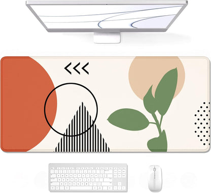 Auhoahsil Desk Mat, Ultra Large Mouse Pad, XXL Gaming Mousepad, Green Tropical Leaves Deskpad, Big Extended Full Size Mouse Pad, Desktop Desk Matt for Keyboard, Laptop & Computer, 35.5 x 15.7 in - Colors B