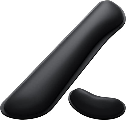 Mouse Wrist Rest, Ergonomic Memory Foam Mouse Wrist for Computer Desk Mats Support, PU Leather Hand Rest Pad Cushion for Gaming, Laptop, Men, Women, Pain Relief & Easy Typing, Black