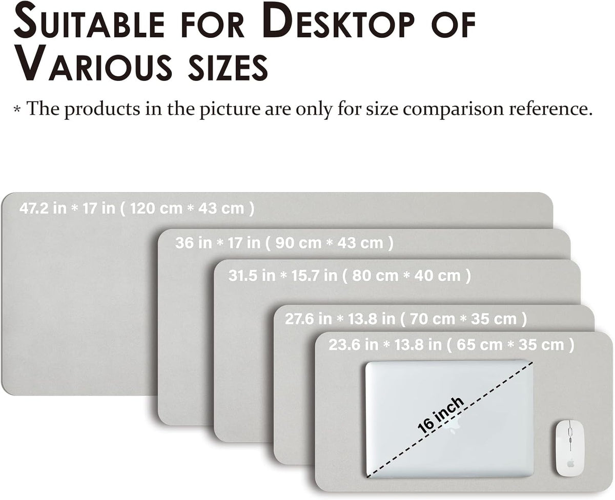 HOMIEAZICOZI Leather Desk Mat - Non-Slip PU Desk Pad for Office and Home - Desk Organization and Accessories - Ideal for Large Mouse Pad and Desk Mats on Top of Desks (Black,36''x 17'') (DPD-B-L)