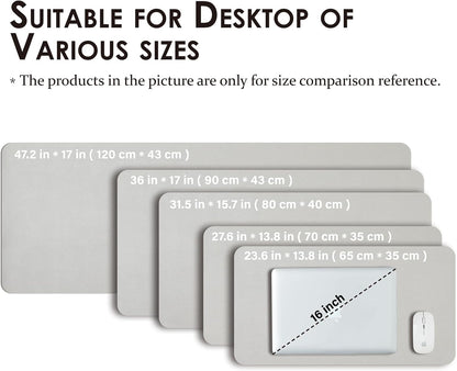 HOMIEAZICOZI Leather Desk Mat - Non-Slip PU Desk Pad for Office and Home - Desk Organization and Accessories - Ideal for Large Mouse Pad and Desk Mats on Top of Desks (Black,36''x 17'') (DPD-B-L)