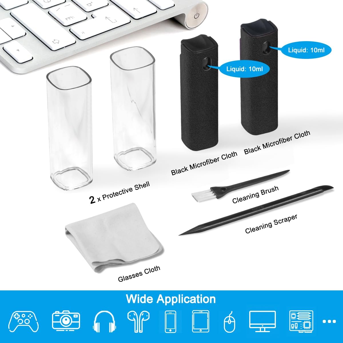 2 Pack Screen Cleaner Spray and Wipe for Laptop Monitor and Car Screens, Phone Touchscreen Mist Cleaning Kit for Cellphone, Tablet, PC, Computer, LCD, Eyeglass, iPhone, iPad, Mac Pro - Grey and Pink