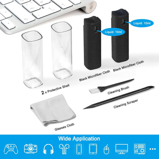 2 Pack Screen Cleaner Spray and Wipe for Laptop Monitor and Car Screens, Phone Touchscreen Mist Cleaning Kit for Cellphone, Tablet, PC, Computer, LCD, Eyeglass, iPhone, iPad, Mac Pro - Grey and Pink
