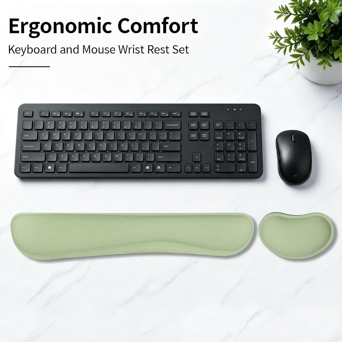 Bloss Leather Desk Pad and Keyboard Wrist Rest, Large Mouse Pad + Keyboard Pad+Mouse Wrist Support, Non-Slip Desk Mat Protector for Office, Home(31.5×15.7 Inches,Beige) - Colors A