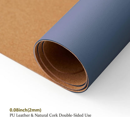 Large Cork Desk Mat - 47.2"x 17" Desk Pad for Office and Home - Ideal for Large Mouse Pad and Desk Mats on Top of Desks(Dark Green)