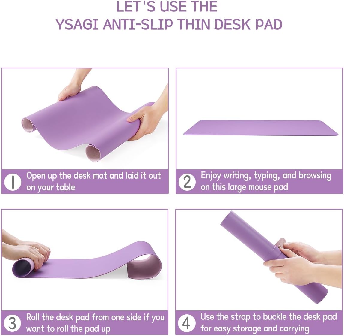 YSAGi Non-Slip Leather Desk Pad, Waterproof Laptop Computer Desk Keyboard Mat, Table Protector Blotter Mat, Large Mouse Pad for Office/Work/Home/Decor(Dark Brown, 31.5" x 15.7")