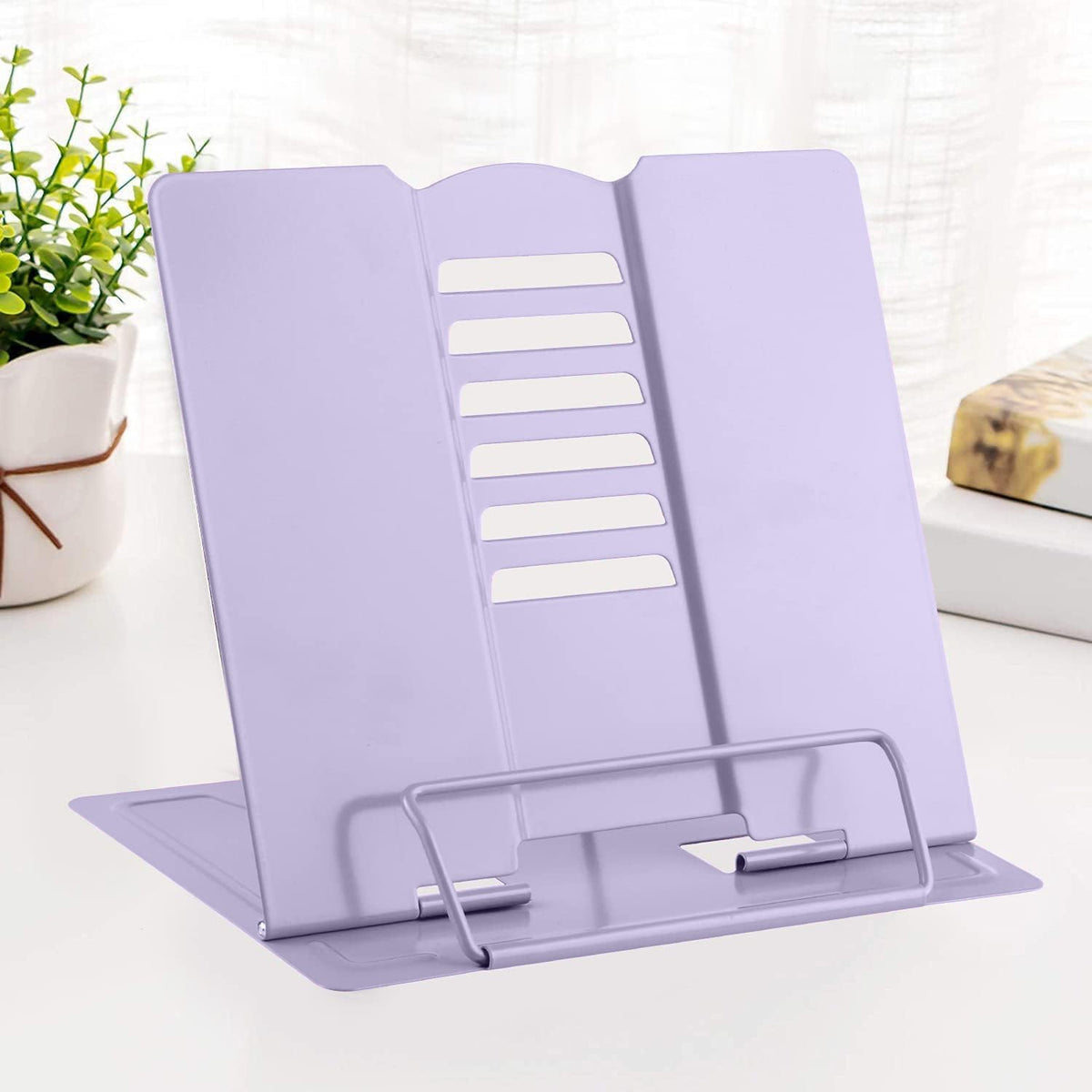 MSDADA Desk Book Stand Metal Reading Rest Book Holder Adjustable