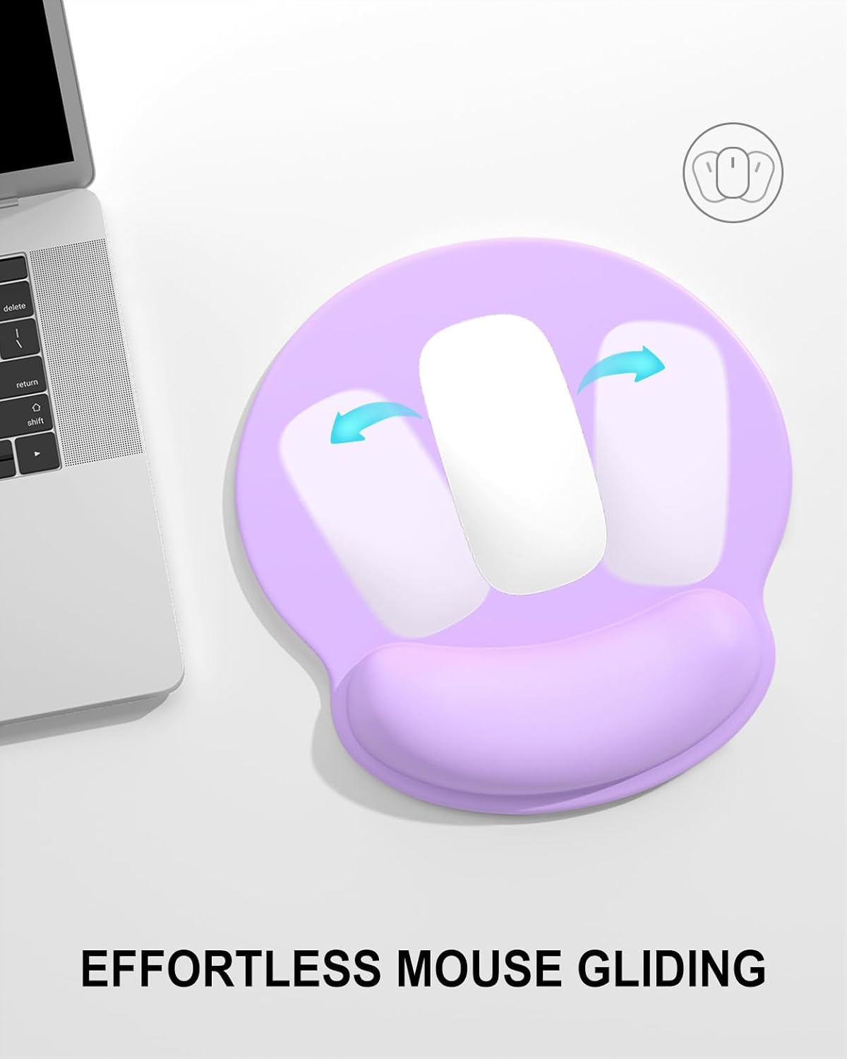 Ergonomic Mouse Pad with Wrist Rest, Comfortable Silicone Non-Slip Computer Pain Relief Gel Mouse Mat with Wrist Support for Gaming, Work, Office, Women & Men, Cute Pattern, Beige