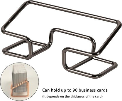 Metal Business Card Holder for Desk, Cute Card Display Stand, Compatible with Various Countertops, Gold