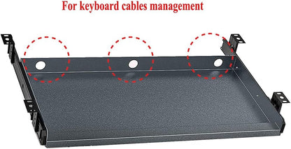 Keyboard Tray Under Desk Heavy-Duty Metal Slide-Out Platform Drawer Tray (Gray)
