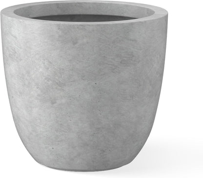 Kante 8.9" H x 10" W Small Concrete Planter, Compact Desktop Plant Pot with Drainage Hole & Rubber Plug – Lightweight Breathable Cement Container for Succulents, Cactus, Herbs, Indoor Outdoor, Gift