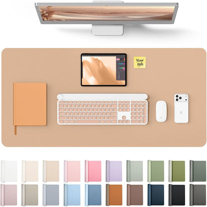 YSAGi Leather Desk Pad Protector, Large Mouse Pad, Non-Slip PU Leather Desk Blotter, Waterproof Writing Pad for Office and Home (31.5" x 15.8", Eggshell) - Colors B