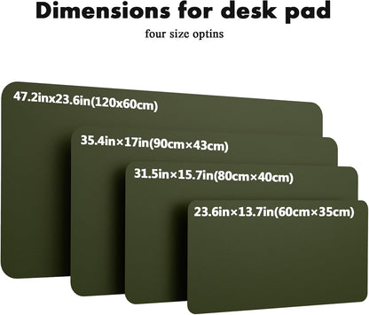 Double-Sided Desk Pad, 31.5"x15.7"Leather Desk Mat, Eco Cork Desk Pad Protector,Large Mouse Pad,Waterproof Desk Blotter for Office/Home(Coffee)