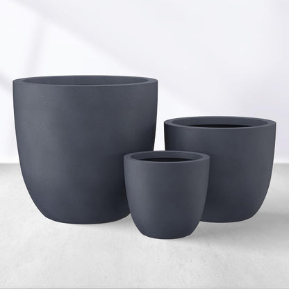 Kante 8.9" H x 10" W Small Concrete Planter, Compact Desktop Plant Pot with Drainage Hole & Rubber Plug – Lightweight Breathable Cement Container for Succulents, Cactus, Herbs, Indoor Outdoor, Gift