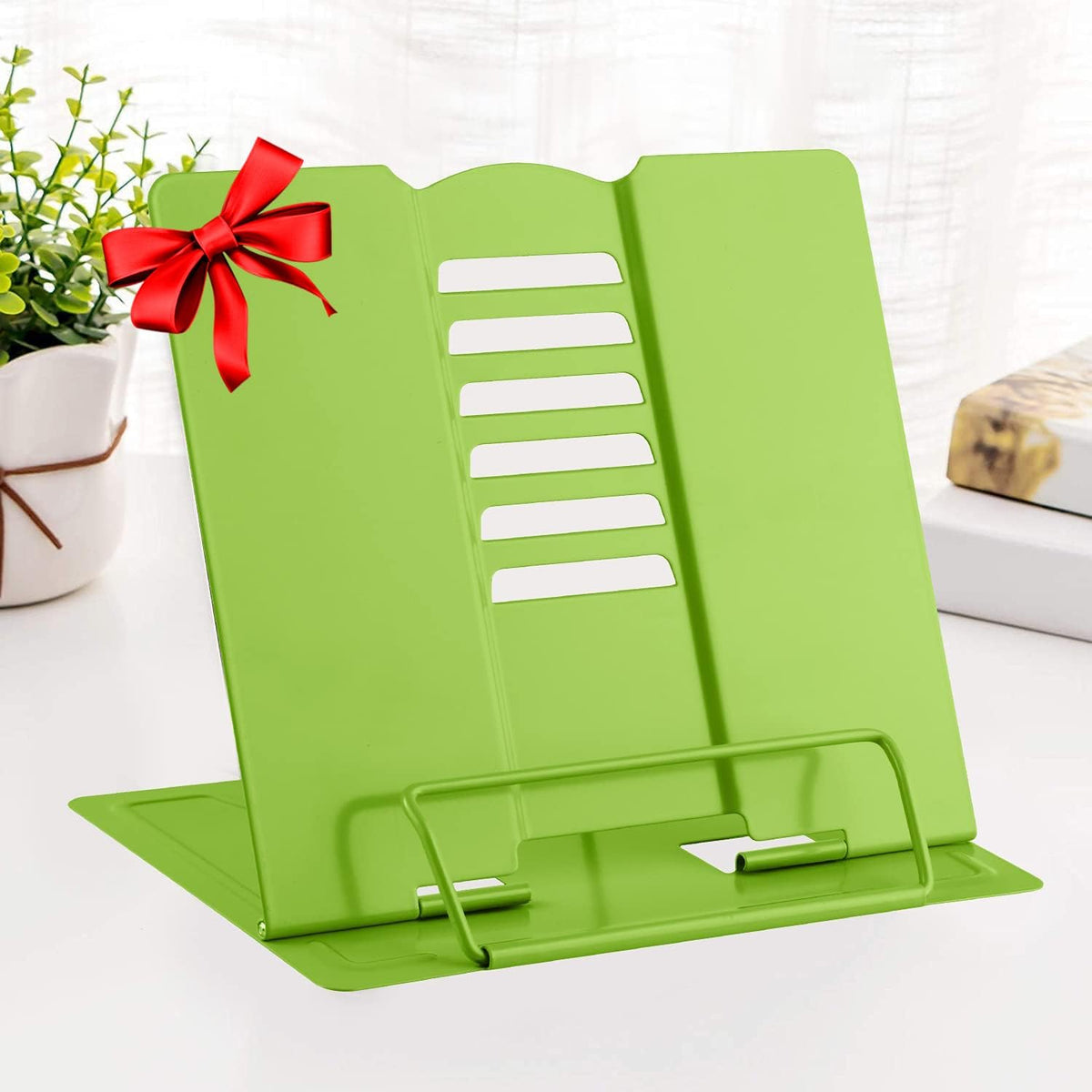 MSDADA Desk Book Stand Metal Reading Rest Book Holder Adjustable