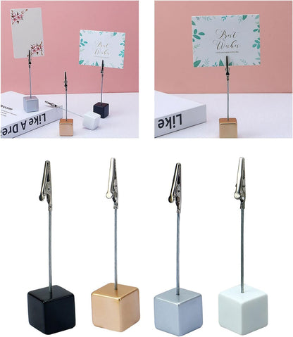 4Pcs Black Memo Clip Holders Stand with Alligator Clasp Pictures Card Paper Note Clip Office Memo Holders for Office Home Use, Office Memo Holders
