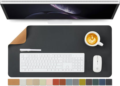 Large Cork Desk Mat - 47.2"x 17" Desk Pad for Office and Home - Ideal for Large Mouse Pad and Desk Mats on Top of Desks(Dark Green)