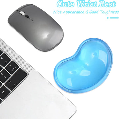Gel Keyboard & Mouse Wrist Rest Set - Keyboard Wrist Rest Pad & Mouse Support for Office Gaming Pad Computer Laptop Ergonomic Comfortable Pain Relief- Blue Pad Set