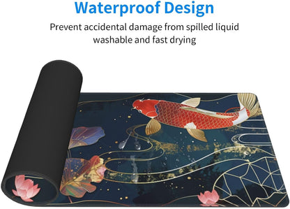 Japanese Mouse Pad, Large Japanese Desk Mat, XL Anime Gaming Keyboard Mat, Non-Slip Rubber Base, Big Extended Desk Protector for Home Office, 31.5”x11.8”
