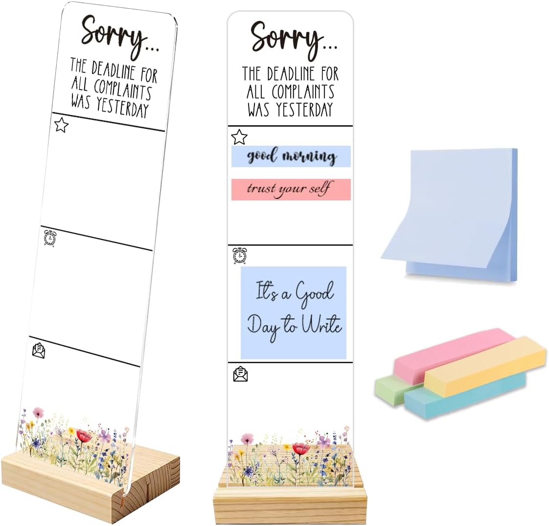 Note to Self Motivational Decor Sticky Note Holder, Mental Health Monitor Memo Board Decorations for School Counseling Office Therapy Desktop Art Decoration School Counselor, Therapist Office Gifts