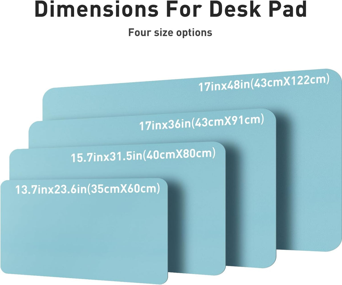 Aothia Leather Office Desk Pad Protector, Non-Slip PU Leather Desk Blotter, Waterproof Laptop Writing Mouse Pad for Office and Home, Black, 31.5" x 15.7" - Colors B