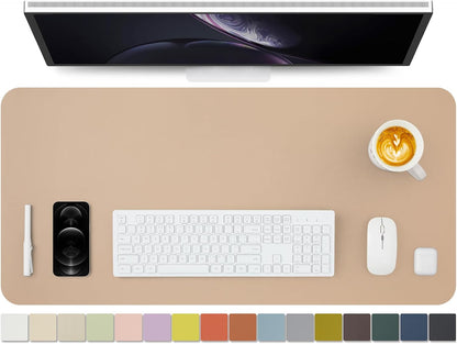 HOMIEAZICOZI Leather Desk Mat - Non-Slip PU Desk Pad for Office and Home - Desk Organization and Accessories - Ideal for Large Mouse Pad and Desk Mats on Top of Desks (Black,36''x 17'') (DPD-B-L)