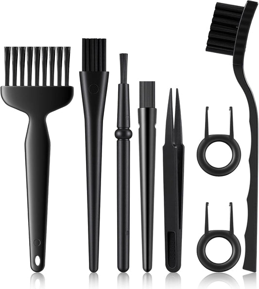 8 Pcs Mini Keyboard Cleaning Brushes Kit, Anti Static Electronic Dust Cleaning Brushes with PP Handle and Nylon Bristles, Keyboards Cleanings Brush for Computer Keyboard and Small Spaces