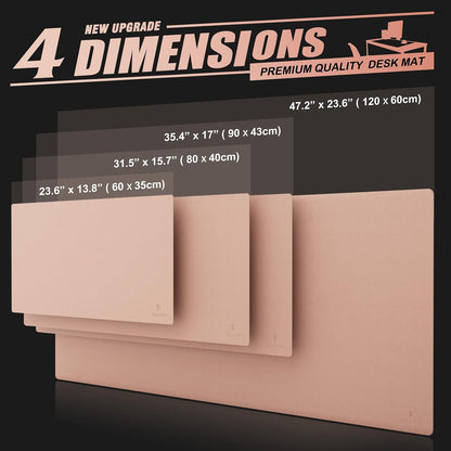 K KNODEL Large Office Leather Desk Mat, Mouse and Keyboard Pad, Computer and Laptop Mat, Desktop Protector and Cover, Writing Pad and Blotter (31.5"x15.7", Black)