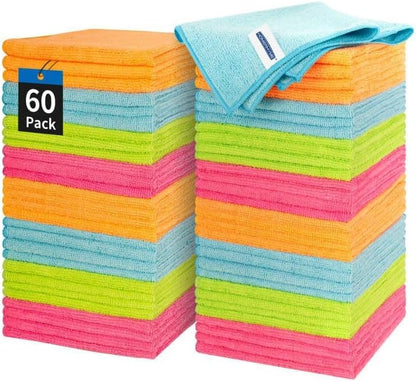 Microfiber Cleaning Cloth, Cleaning Rags Microfiber Towel Bulk Absorbent Lint-Free Wash Cloths, All-Purpose Shop Towels for Cars, Automotive, Garage, Home & Kitchen 11.5"*11.5"